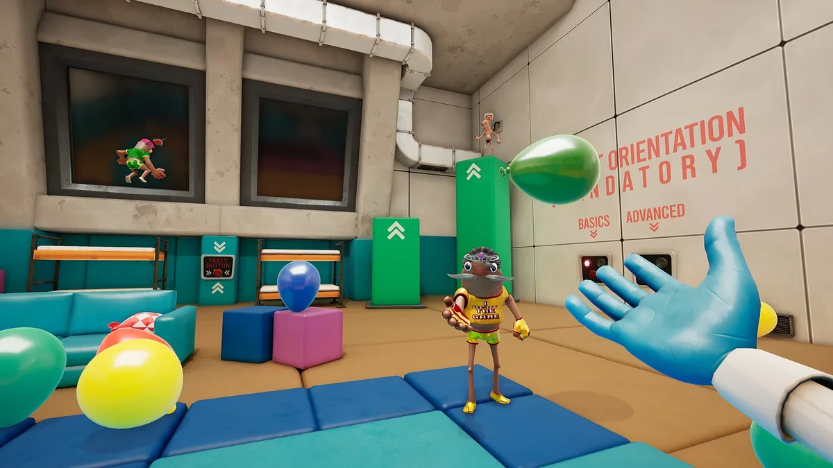 Official Keep It Up! screenshot showing players and balloons in the orientation area